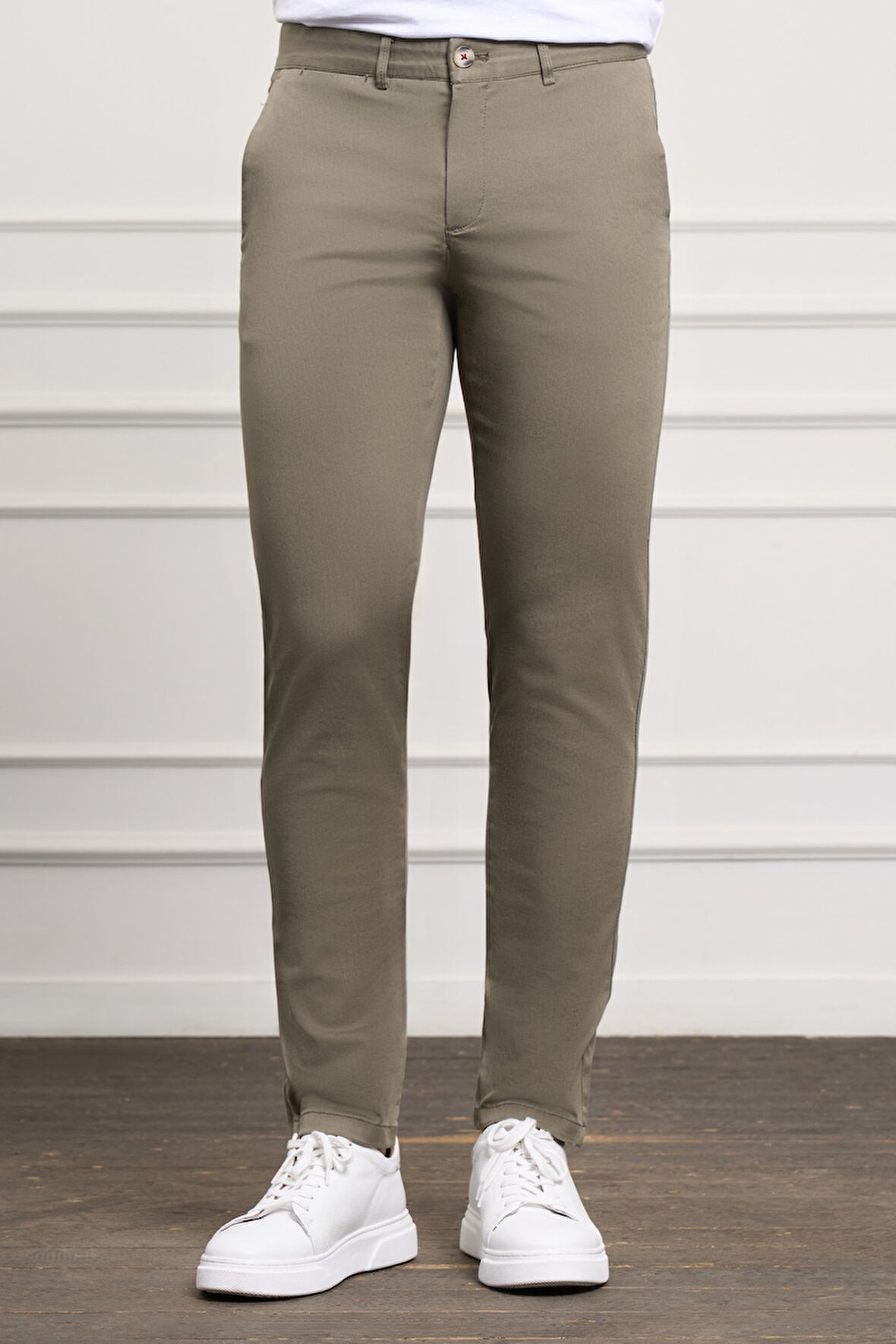  Erkek Yeşil Slim Fit Chino Pantolon
