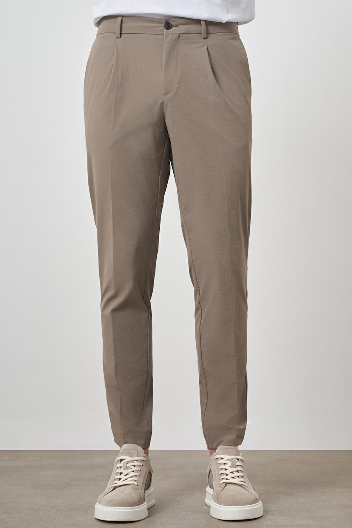  Erkek Vizon Trend Slim Fit Tam Lastik Pantolon