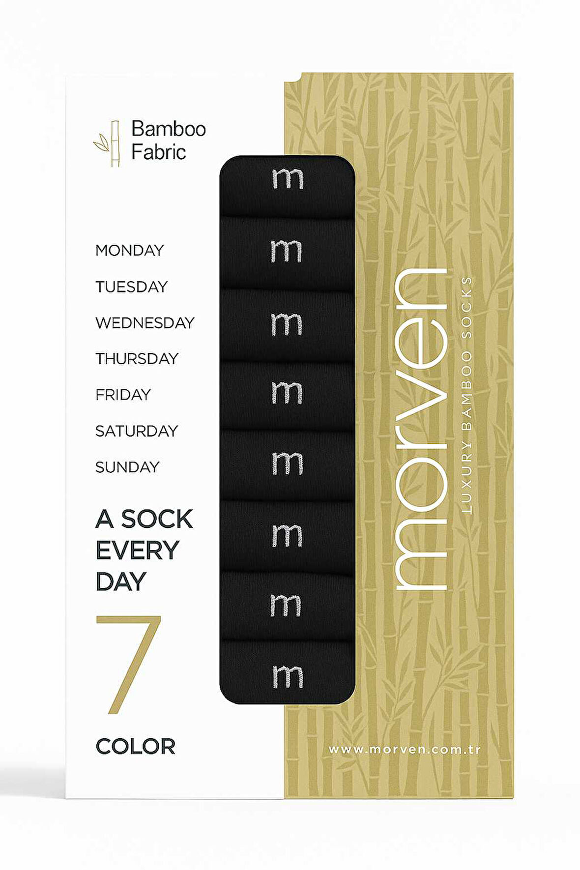  Erkek Muhtelif 7'li Bambu Kutulu Çorap