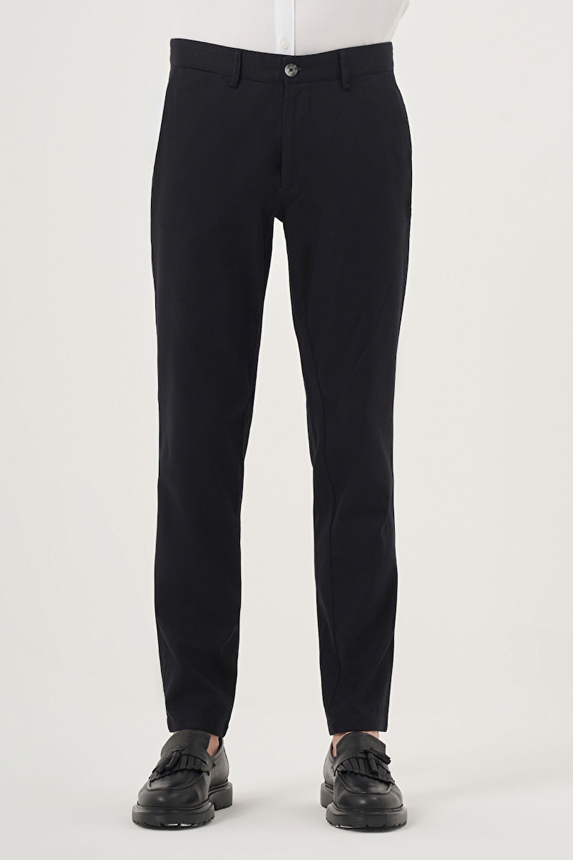  Erkek Siyah Yazlık Pamuk Yan Cep Slim Fit Chino Pantolon