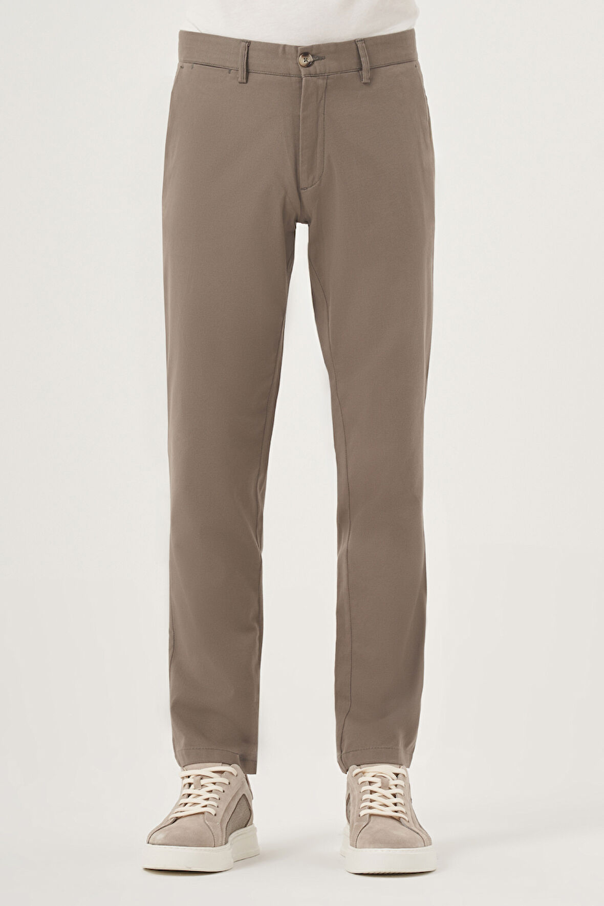  Erkek Çağla Yeşili Yazlık Pamuk Yan Cep Slim Fit Chino Pantolon