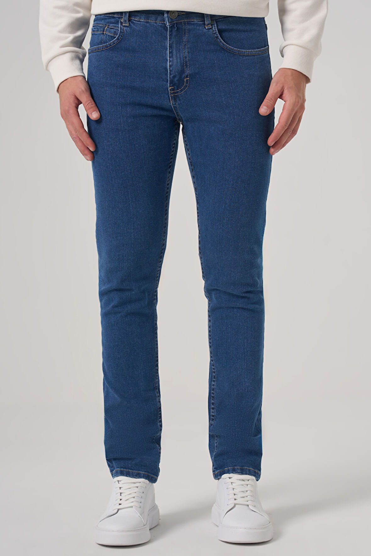 Erkek A. MAVİ Denim 5 Cep Slim Fit Jean Kot Pantolon
