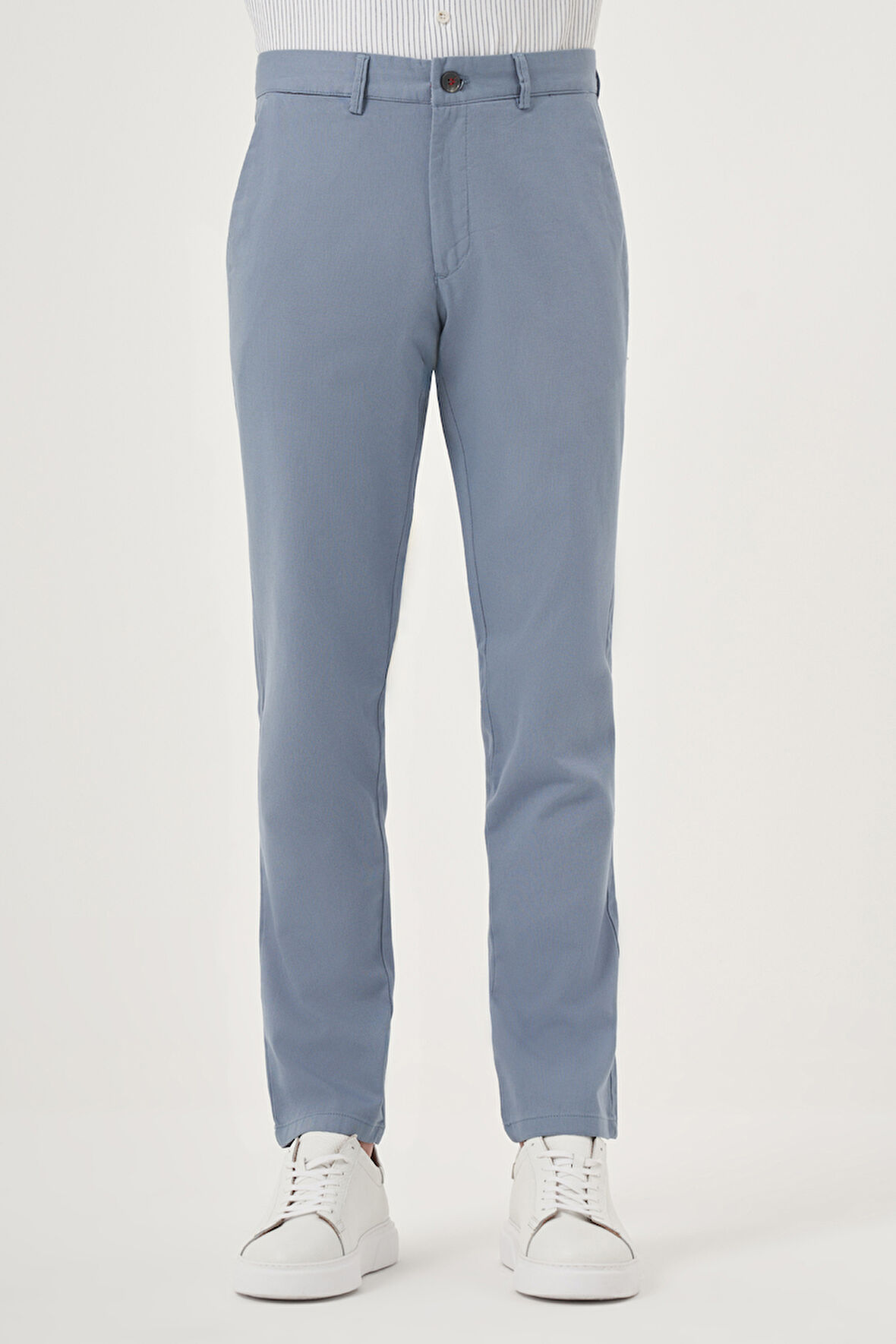  Erkek A. MAVİ İhracat Yazlık Pamuk Yan Cep Slim Fit Chino Pantolon