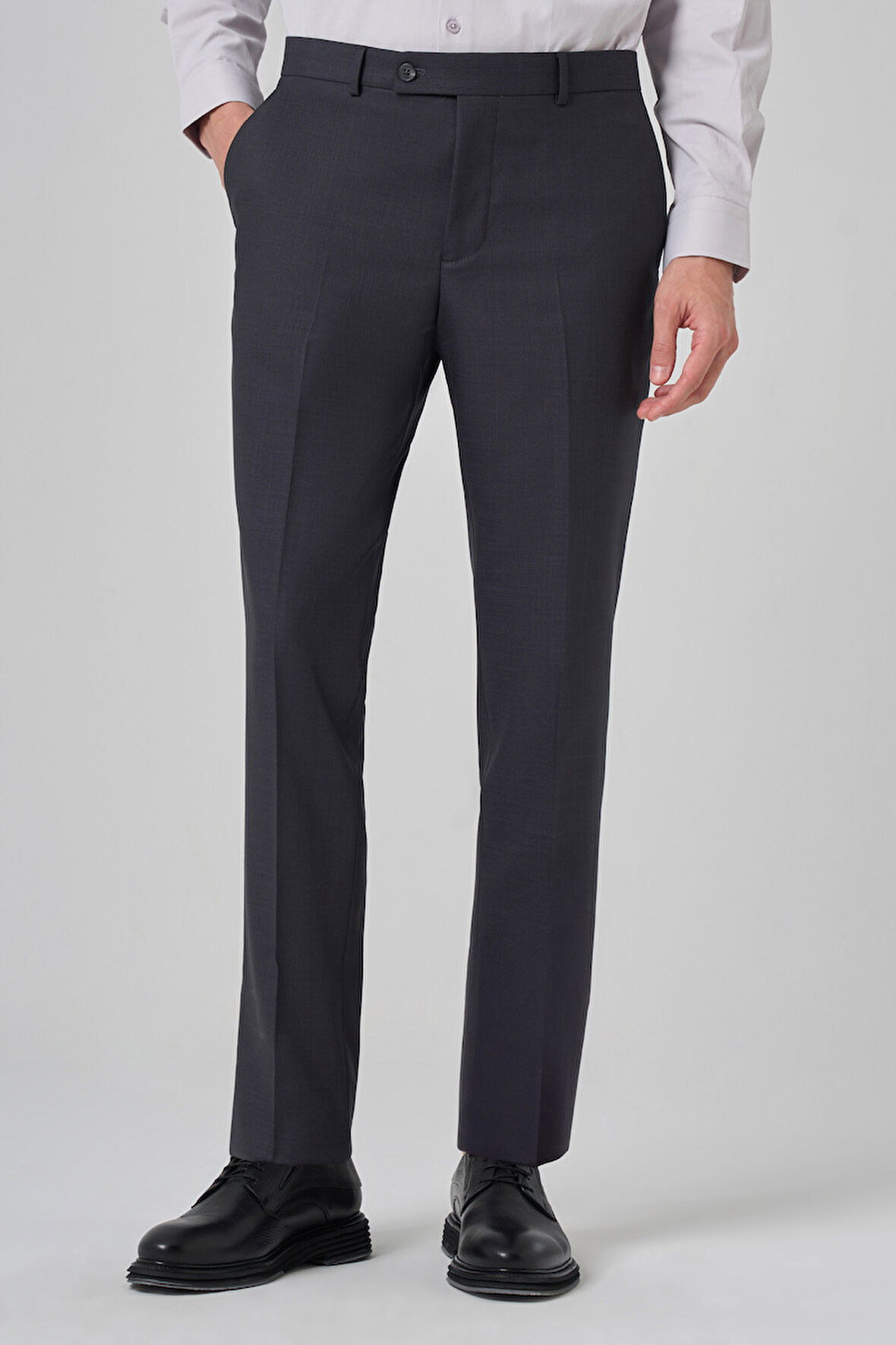  Erkek Antrasit Klasik Slim Fit Dar Kesim Pantolon