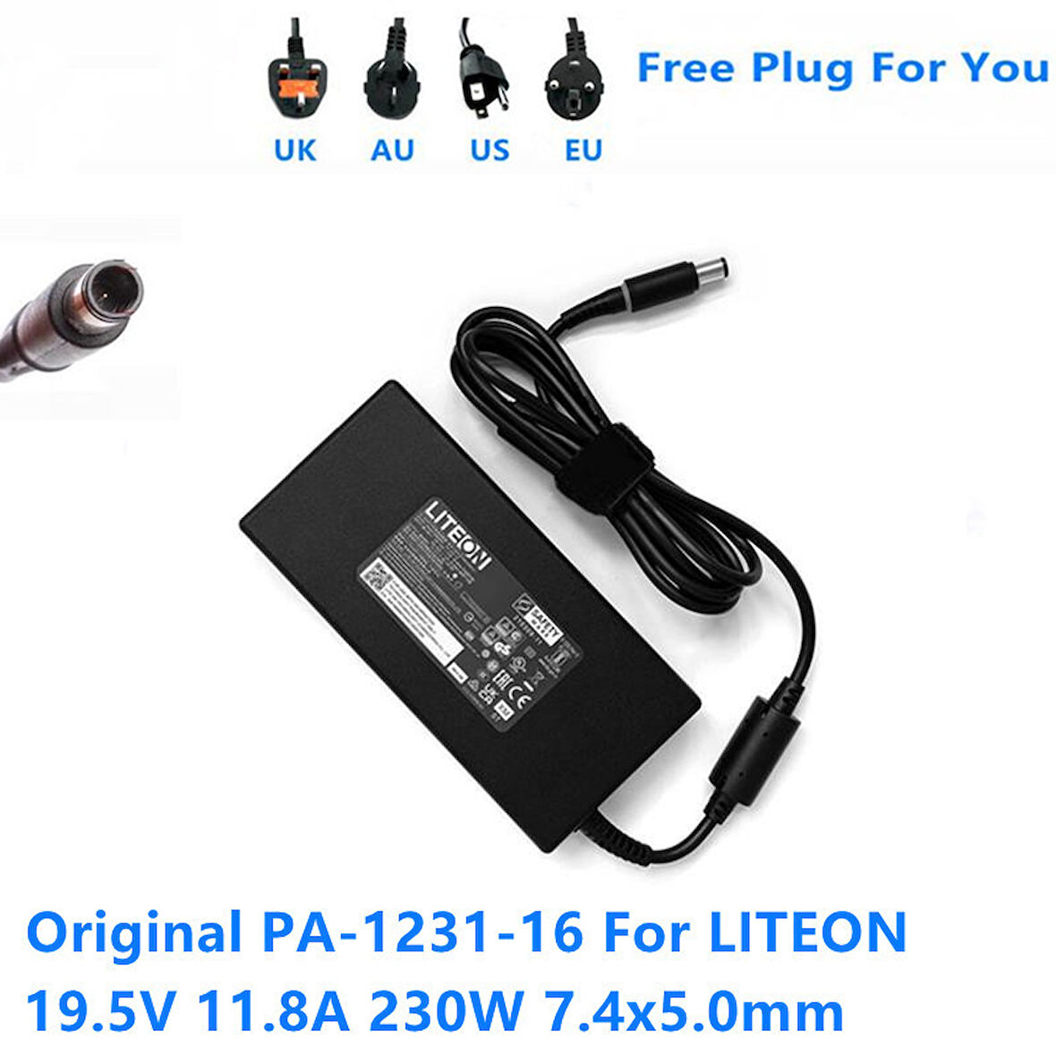 Orijinal LITEON 19,5 V 11,8 A 230 W PA-1231-16 AC Adaptörü