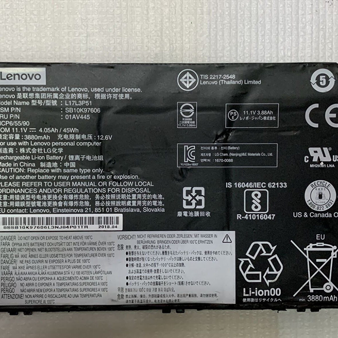 Lenovo ThinkPad Notebook Bataryası