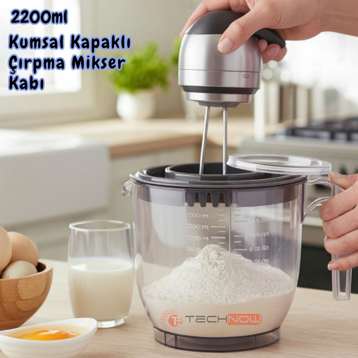 Technow Vip Ahmet VP-023 2200ml Kumsal Kapaklı Çırpma Mikser Kabı