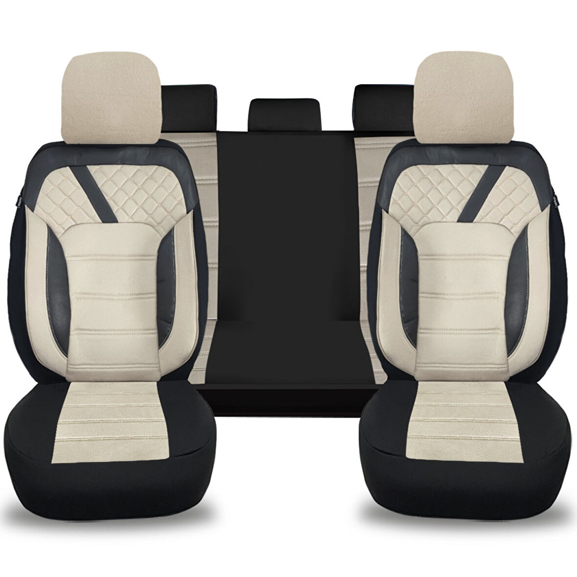 Oto Pandami K2 Serisi Seat Leon 2 1P 2005 - 2012 Uyumlu Tay Tüyü Koltuk Kılıfı, Krem