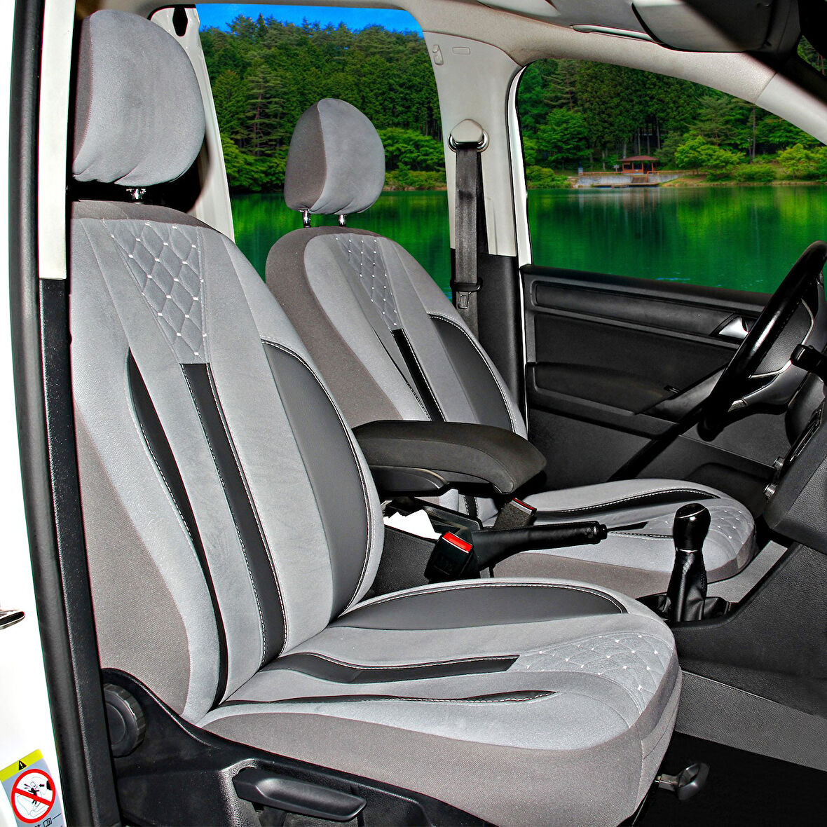 Fiat Doblo Panaroma 2012+ Uyumlu Gri Ticari Tay Tüyü Koltuk Kılıfı