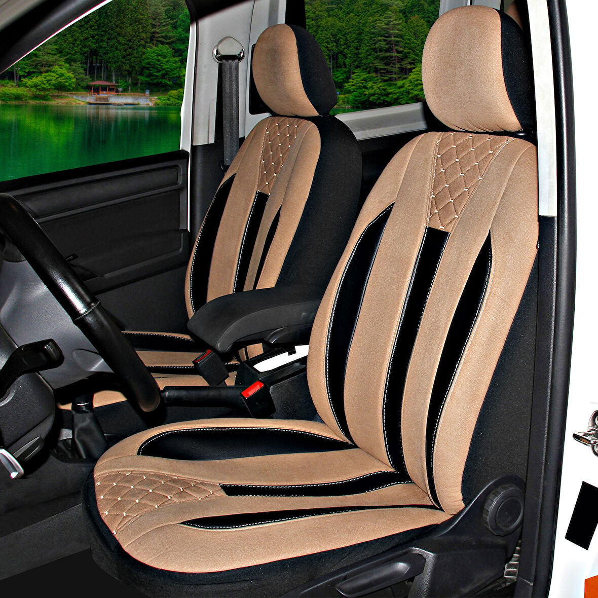 Renault Kangoo 2008-2021 Uyumlu Taba Ticari Tay Tüyü Koltuk Kılıfı