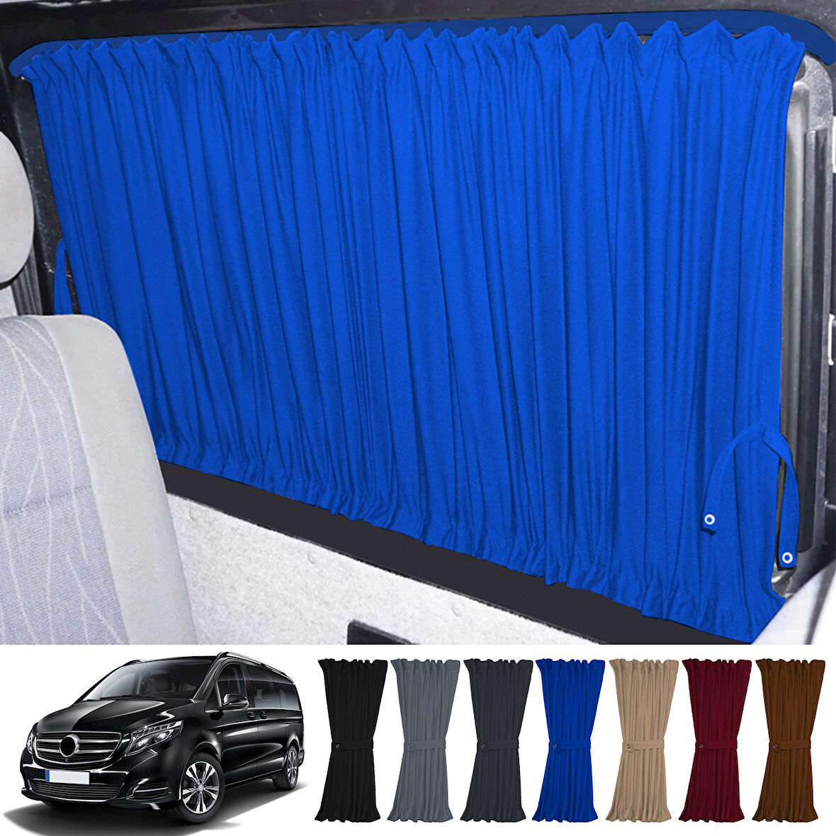 Mercedes Vito W447 5 Cam 2014+ Uyumlu Mavi Raylı Oto Perde Takımı