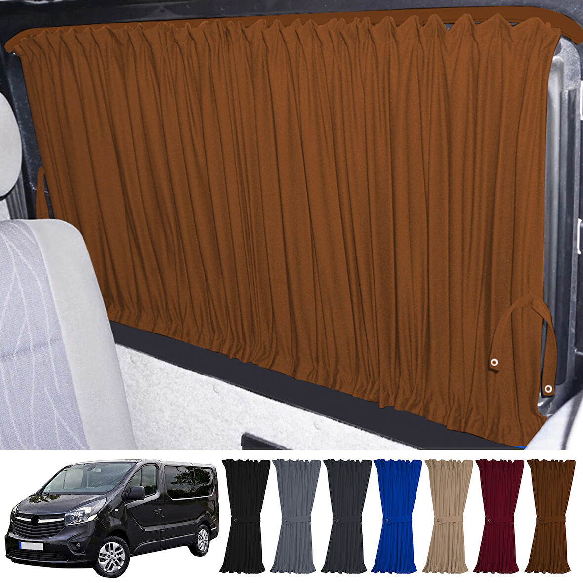 Opel Vivaro B 2014-2019 Uyumlu Taba Raylı Oto Perde Takımı