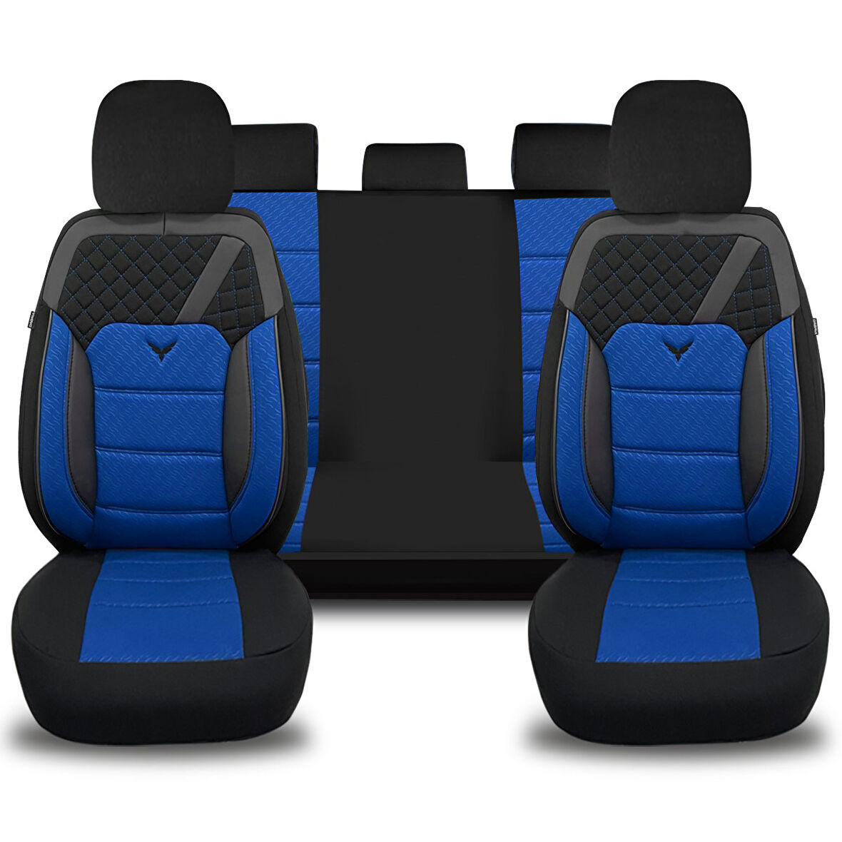 Her Araca Uyumlu Oto Koltuk Kılıfı Tam Set Gofraj / Mavi