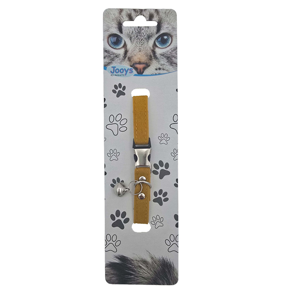 Jooys Kadife Zilli Kedi Boyun Tasması Hardal