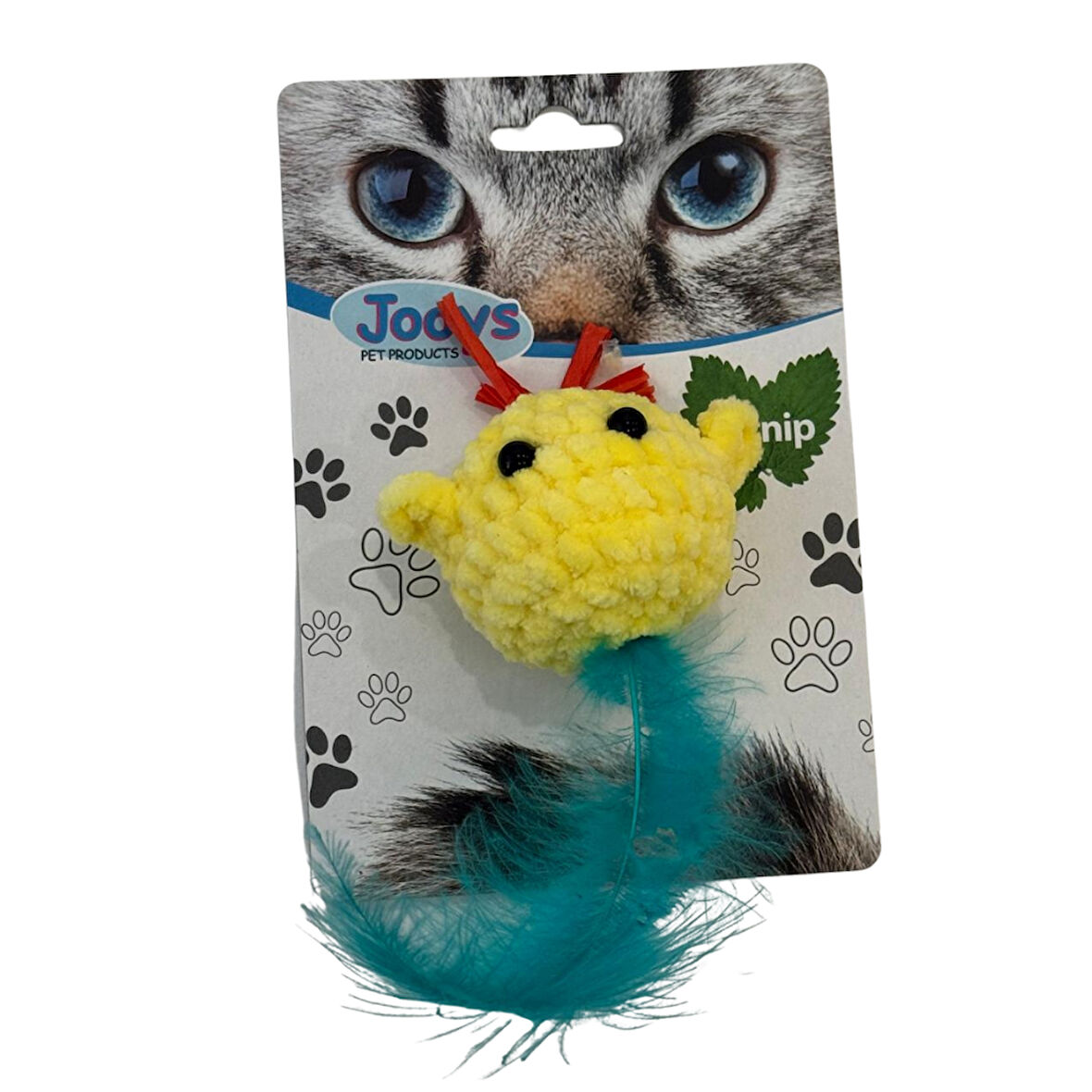Jooys Catnip'li Kadife Turkuaz Tüylü Civciv Kedi Oyuncağı