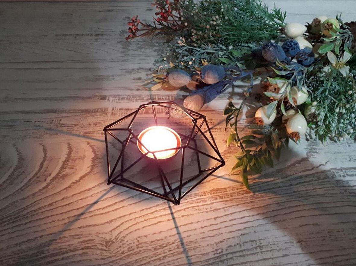 DEKORATİF FERFORJE TEALIGHT MUMLUK CAPELLA GOLD