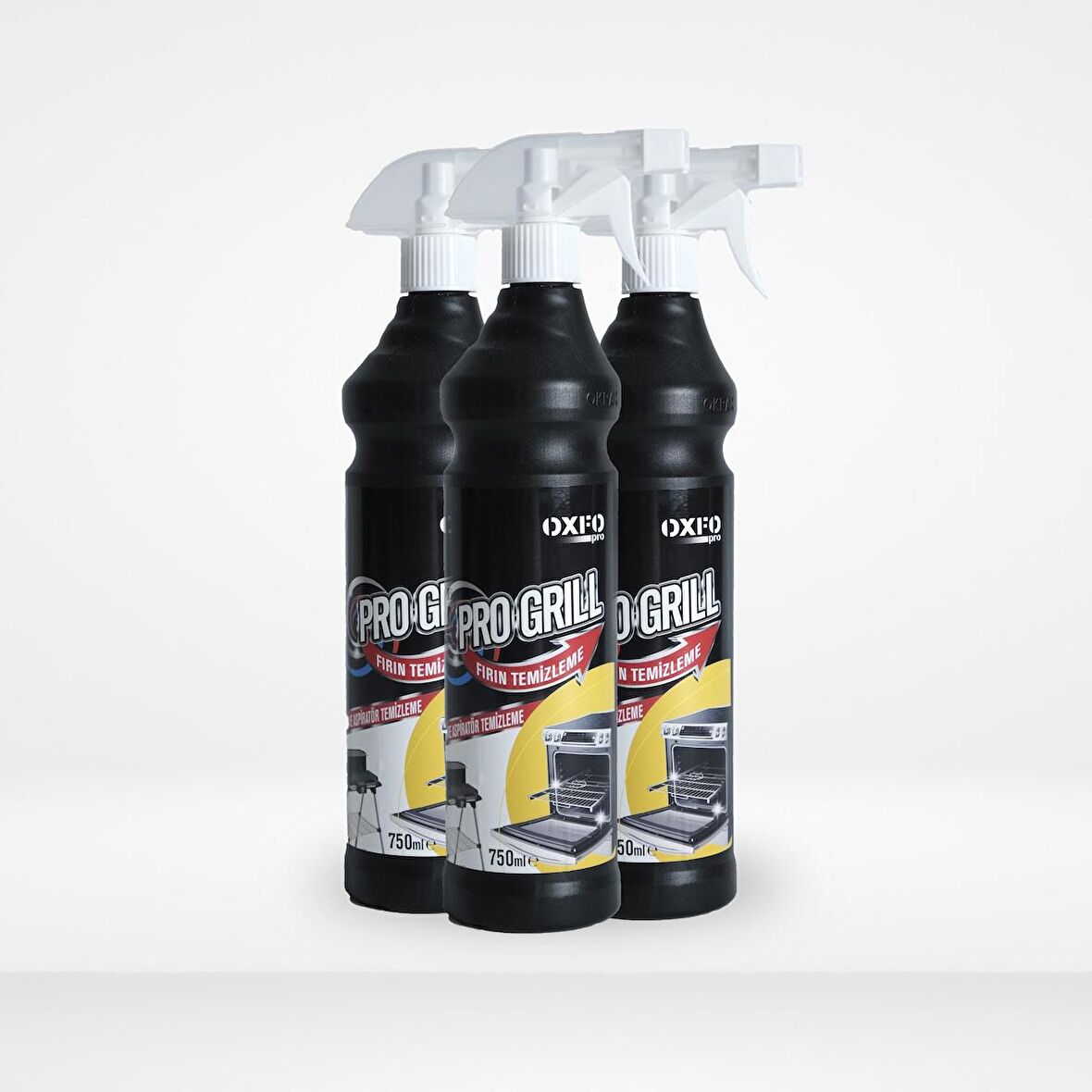 OxfoPro Grill Fırın Temizleme 3x750 ml Yağ Çözücü Sprey