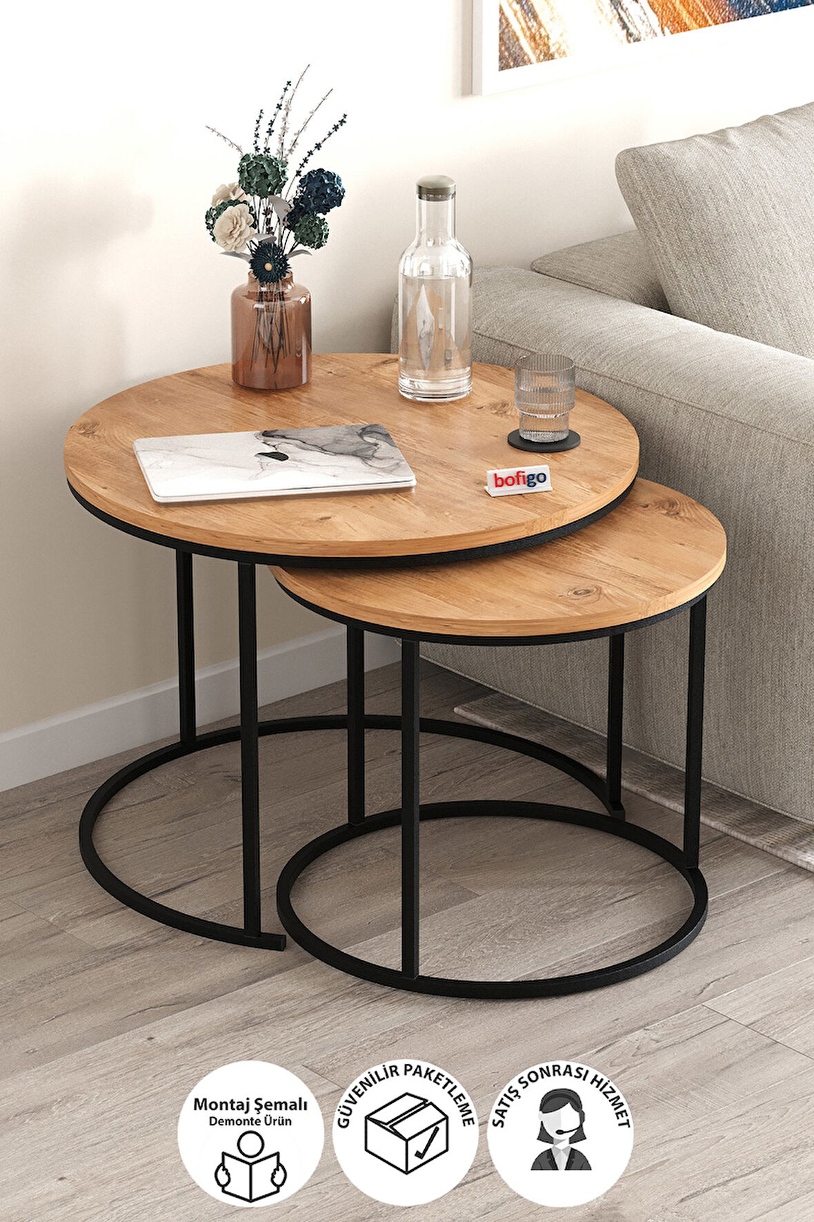 2li Orta Sehpa Zigon Sehpa Yan Sehpa Kahve Sehpası Hilal Çam