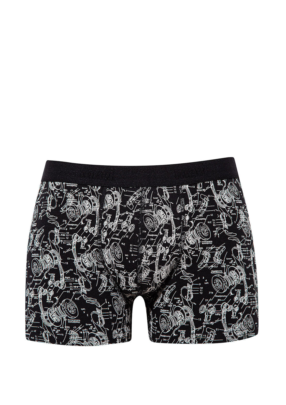 Mavi Grafik Baskılı Siyah Boxer 092070-900