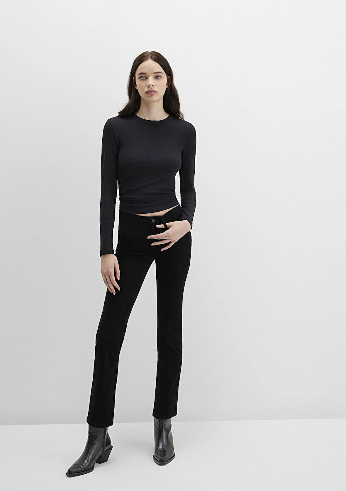 Mona Siyah Kadife Pantolon 1049782991