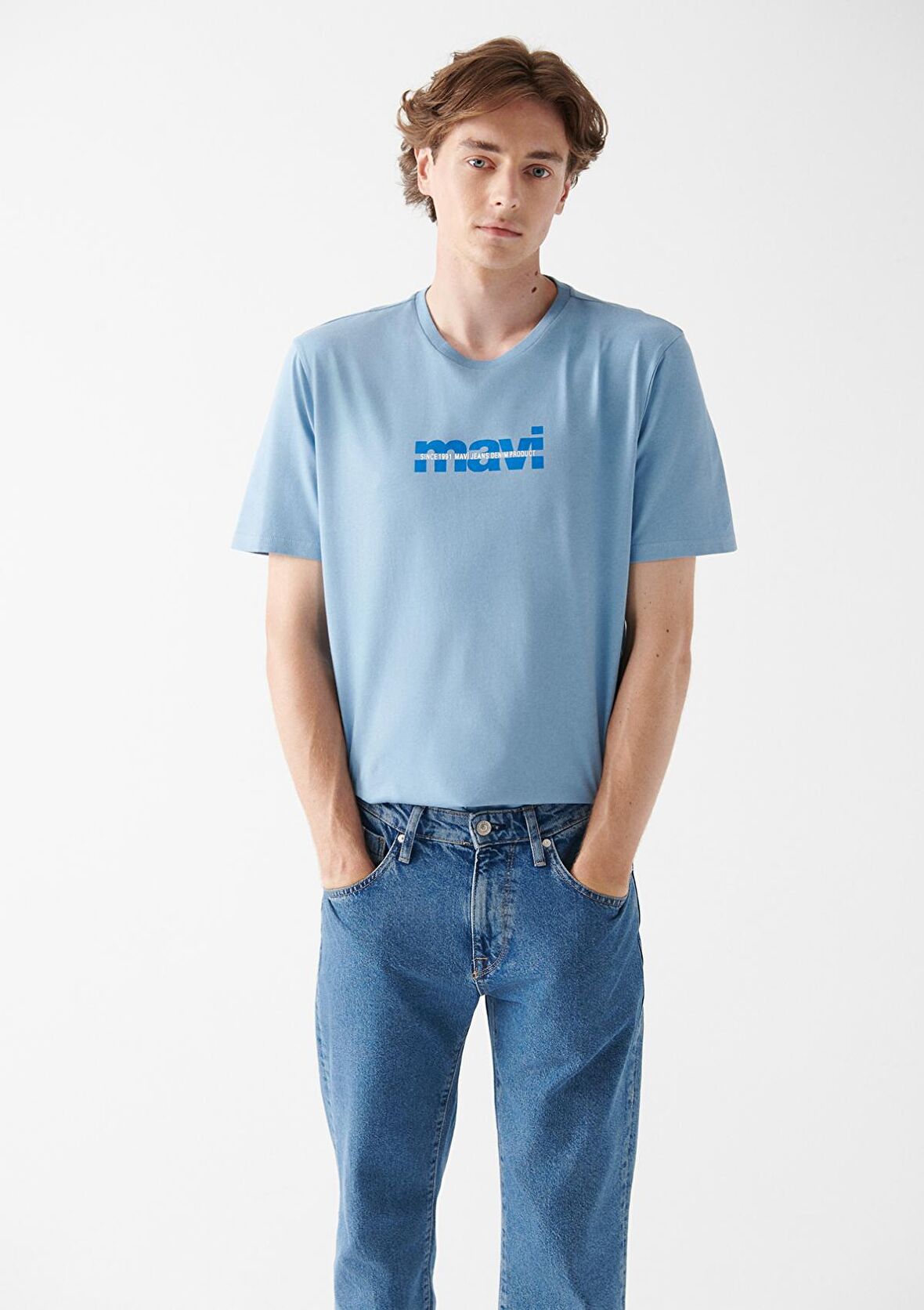 Mavi Logo Baskılı Mavi Tişört 0610943-70731