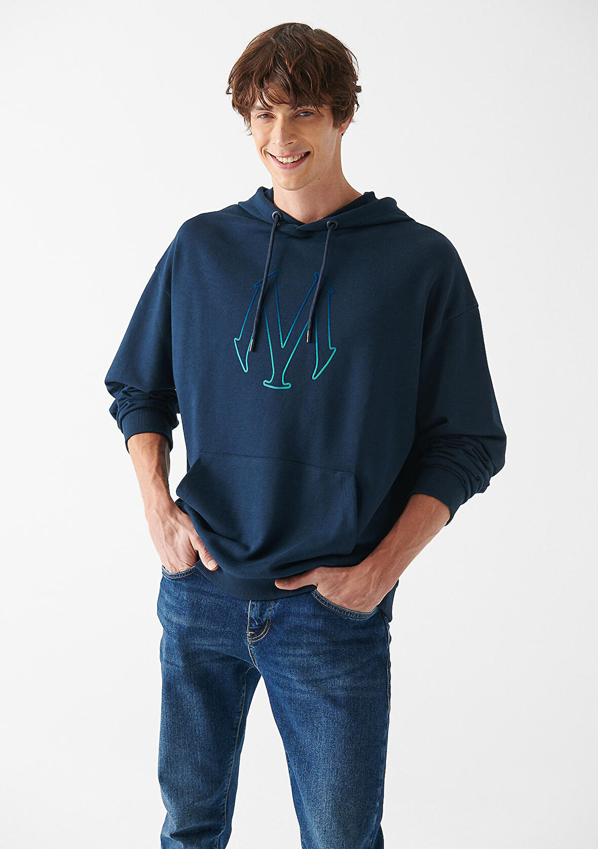 Mavi Logo Baskılı Lacivert Sweatshirt 0611024-34319