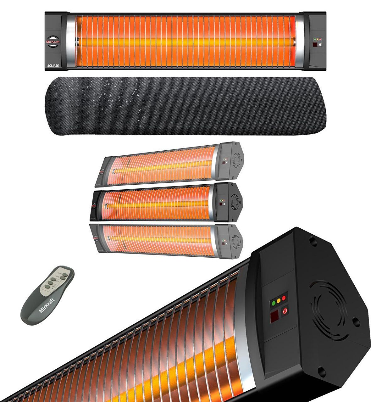 Mirkraft Eclipse 2200 W Termostatlı Dış Mekan Elektrikli Duvar Tipi Infrared Isıtıcı 