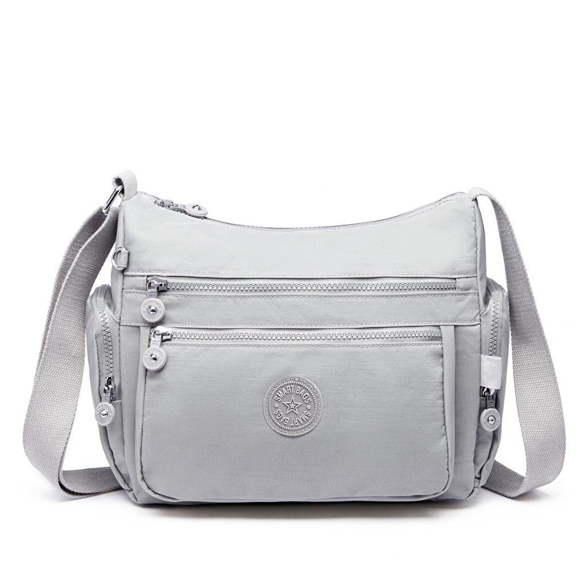 Smart Bags Kadın Postacı Çantası Krinkıl Kumaş 1115 A.Gri