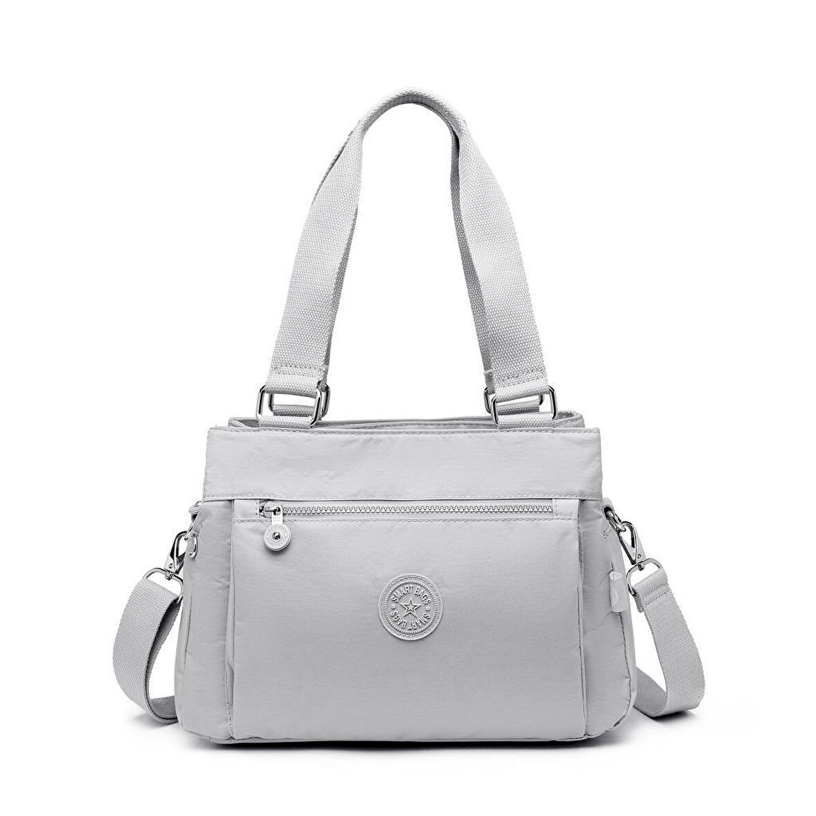 Smart Bags Kadın Omuz Çantası Krinkıl Kumaş 1125 A.Gri