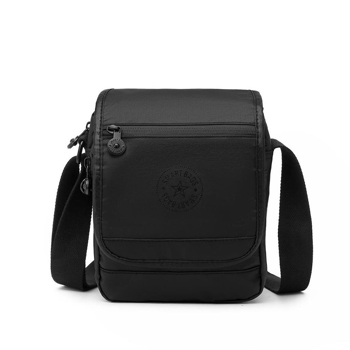 Metalik Siyah Kumaş Uniseks Postacı Çantası Smart Bags 3123