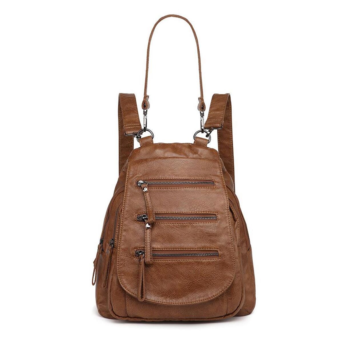 Yıkama Deri Orta Boy Kadın Sırt Çantası 21-K Barcelona 1685