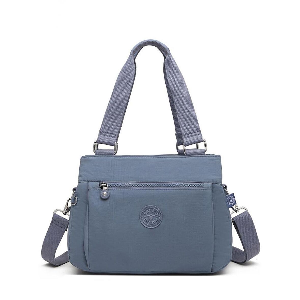 Krinkıl Kumaş Kadın Omuz Çantası Smart Bags 1125 J.Mavi