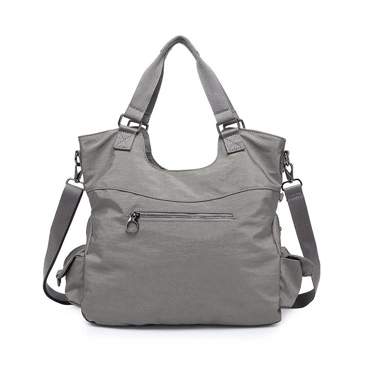 Smart Bags Metalik Kumaş Omuz Çantası BC 3221 - Koyu Gri