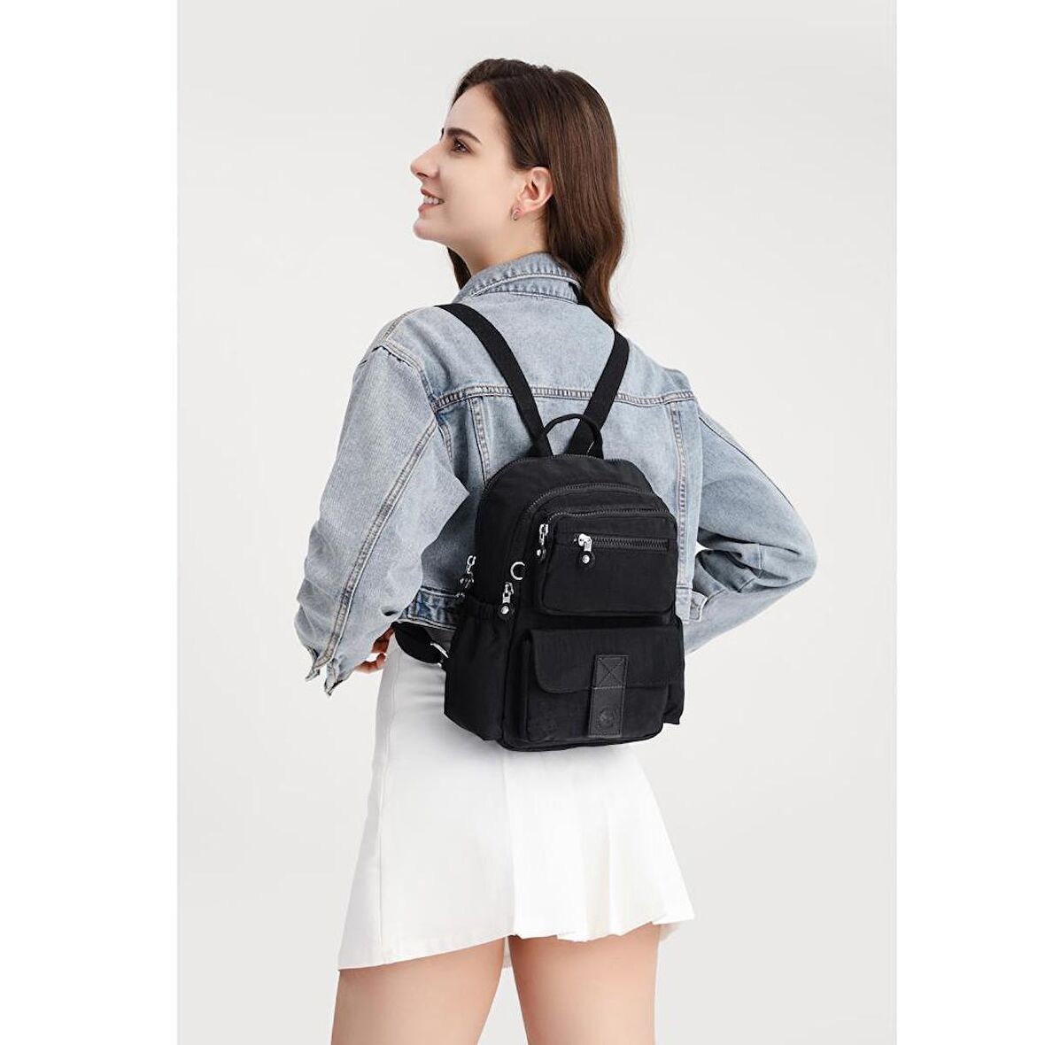 Smart Bags Kadın Sırt Çantası Küçük Boy Krinkıl Kumaş 3168