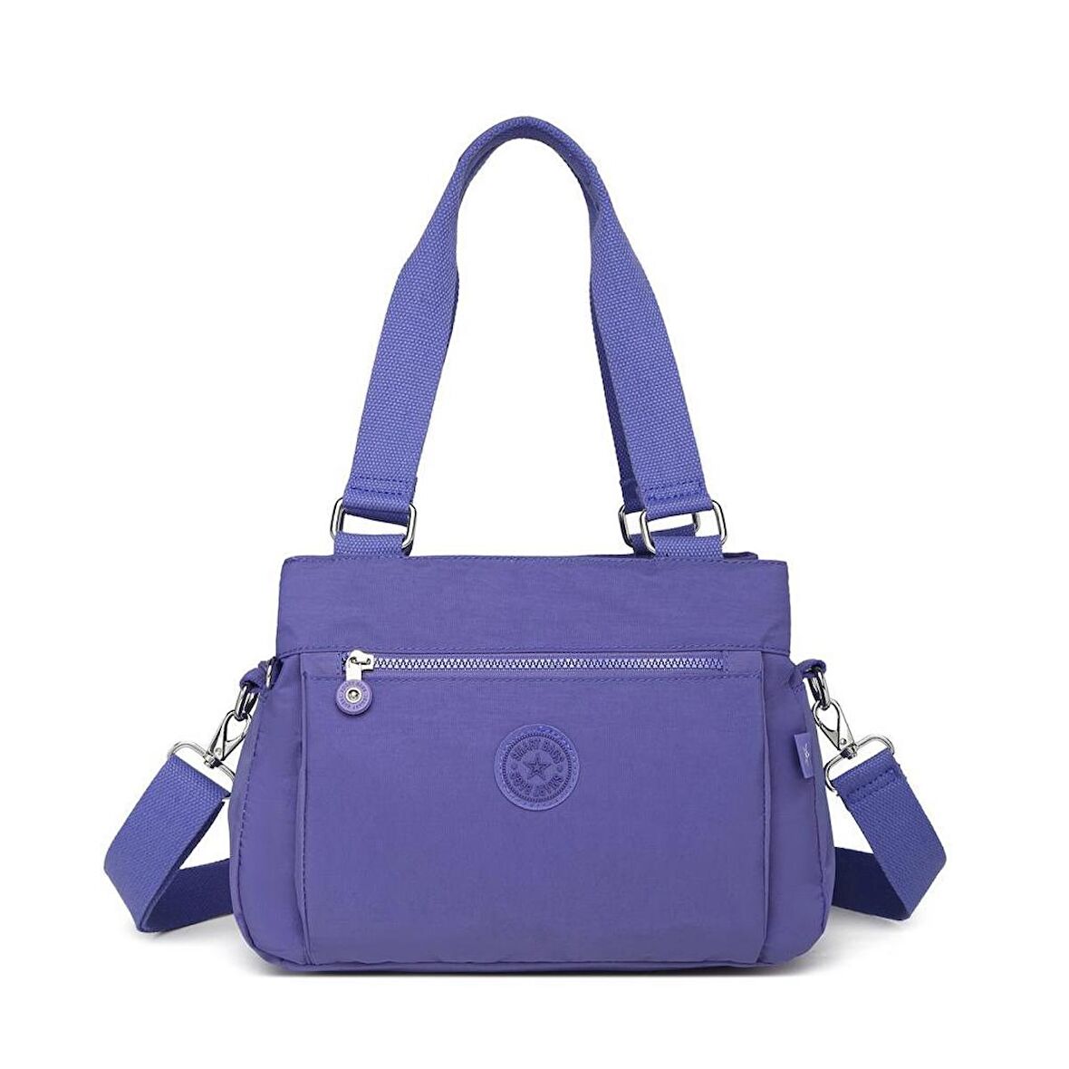 Krinkıl Kumaş Kadın Omuz Çantası Smart Bags 1125 Mor