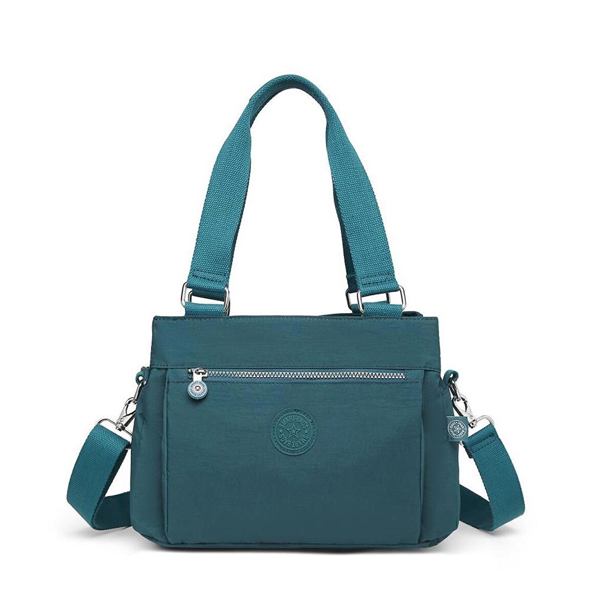Krinkıl Kumaş Kadın Omuz Çantası Smart Bags 1125 K.Yeşil