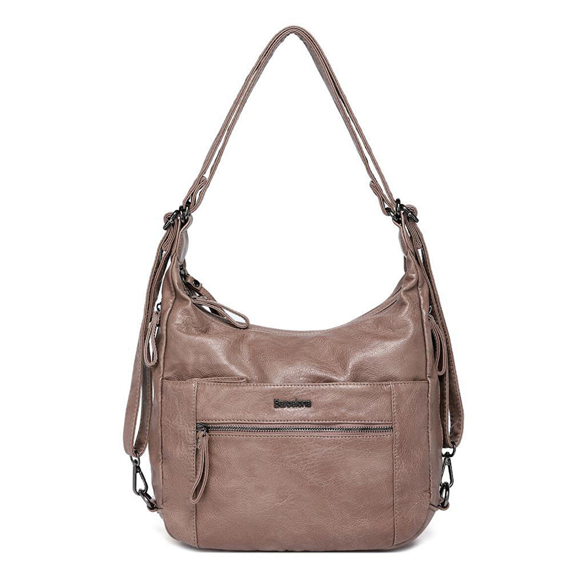 Yıkama Deri Hem Sırt Hem Omuz Kadın Çantası 21-K Barcelona 1890