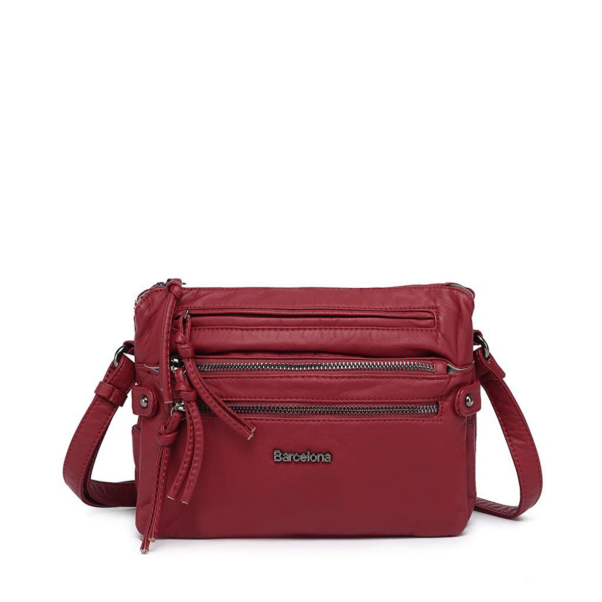 Yıkama Deri Askılı Kadın Postacı Çantası 21K Barcelona 1920