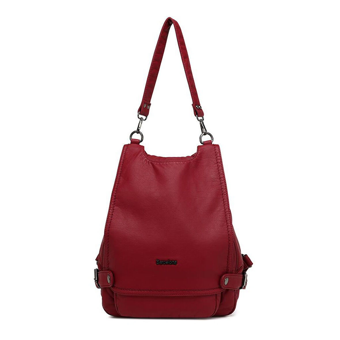 Yıkama Deri Hem Sırt Hem Omuz Kadın Çantası 21K Barcelona 1606