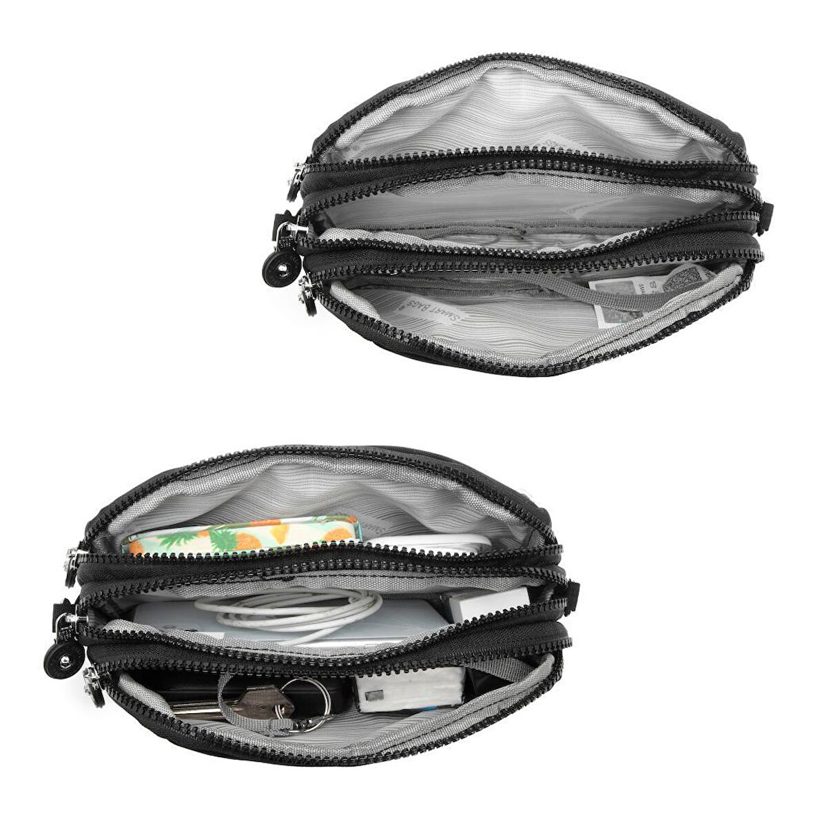 Smart Bags Mini Boy Postacı Çantası ve Cüzdanı Krinkıl Kumaş 1112
