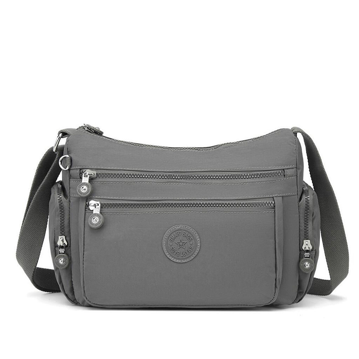 Krinkıl Kumaş Kadın Postacı Çantası Smart Bags 1115 K.Gri