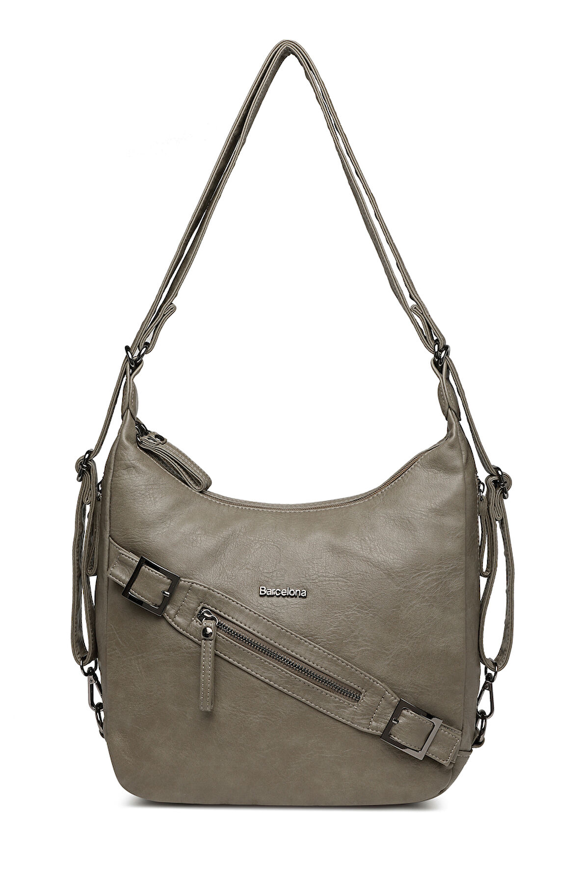 Yıkama Deri Hem Sırt Hem Omuz Kadın Çantası 21-K Barcelona 1930