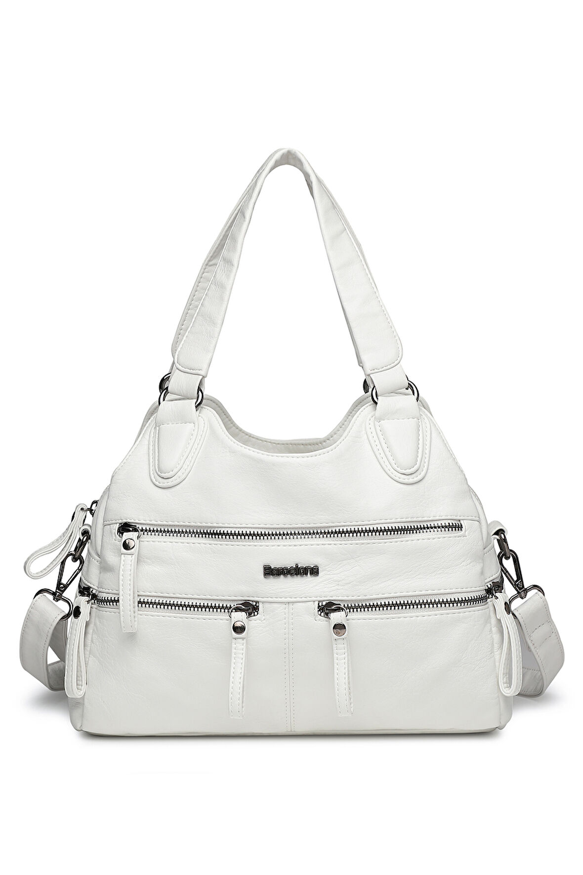 Yıkama Deri Omuz Askılı Kadın Çantası 21K Barcelona 1932