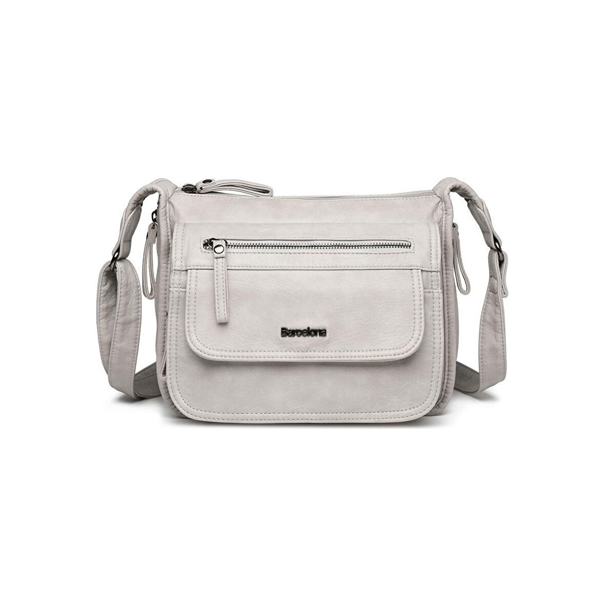 Yıkama Deri Postacı Askılı Kadın Çantası 21-K Barcelona 1934