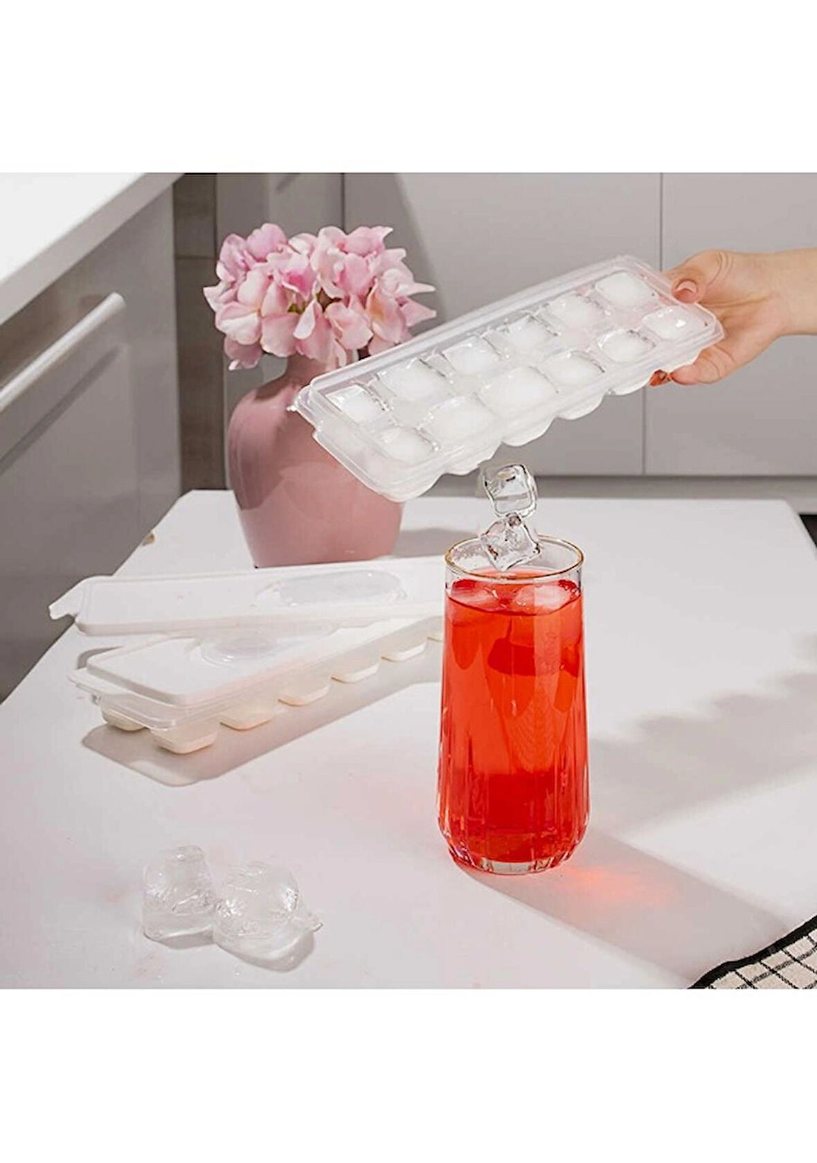 Porsima Org-160 12 Hazneli Silikon Tabanlı Buzluk Buz Kalıbı Beyaz