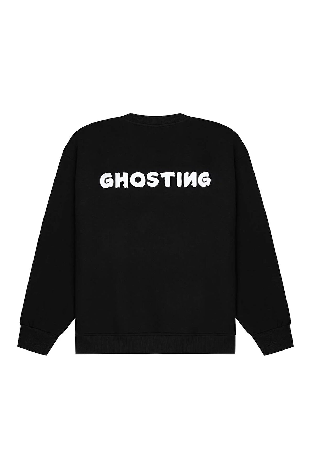 Oversize Kesin Unisex Ghosting Sweatshirt Siyah