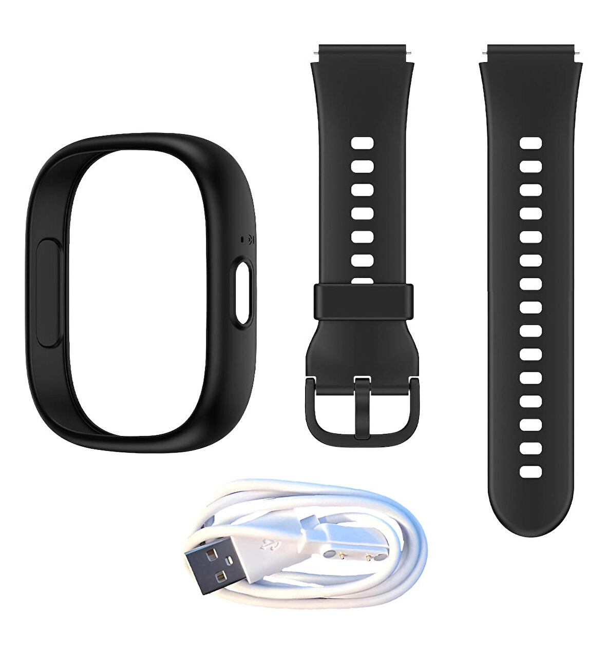 Wiky Watch 5 Plus Siyah Kasa Kordon Set + Şarj Kablosu & Adaptör