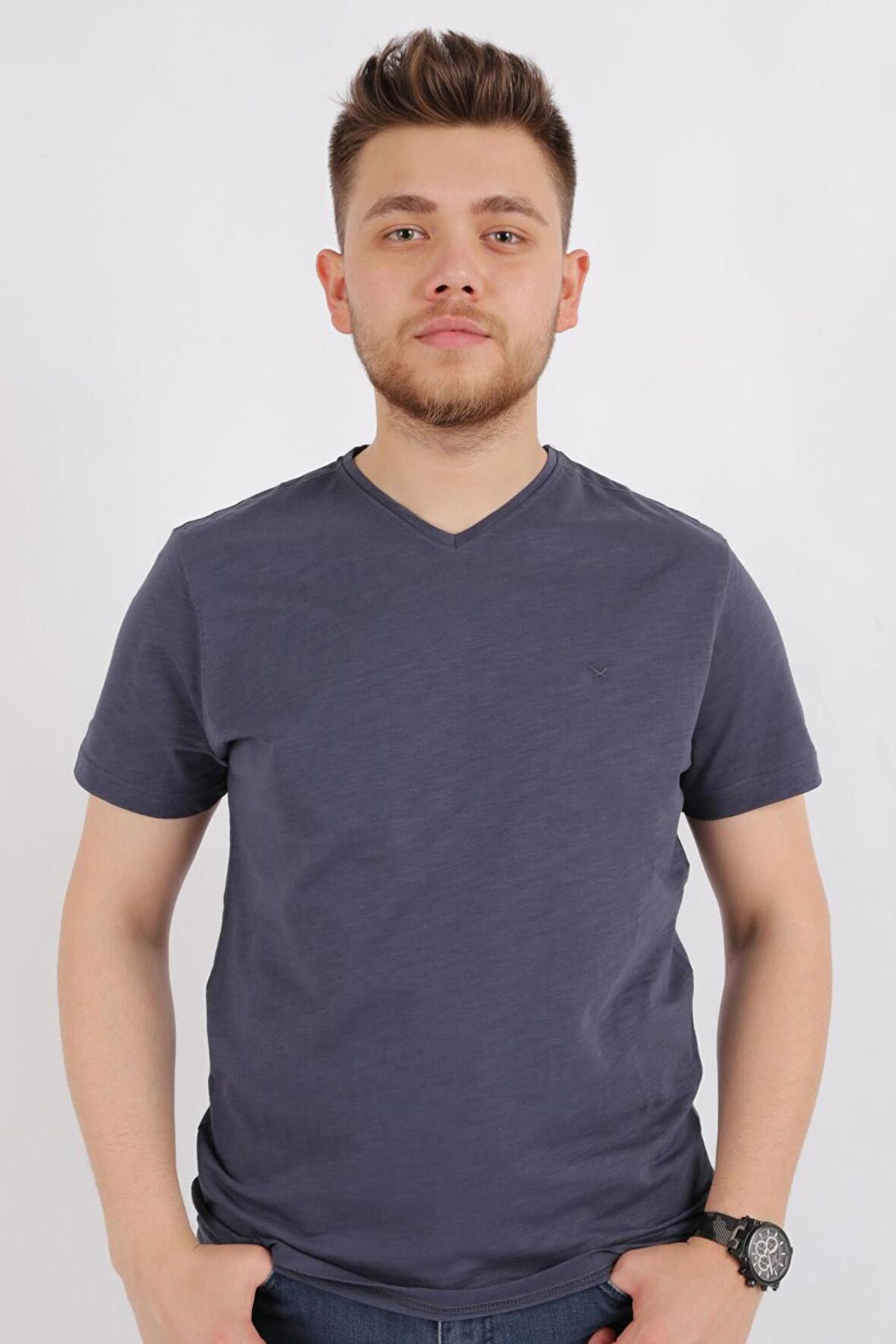 Cazador 4601 Erkek V Flamlı T-Shirt