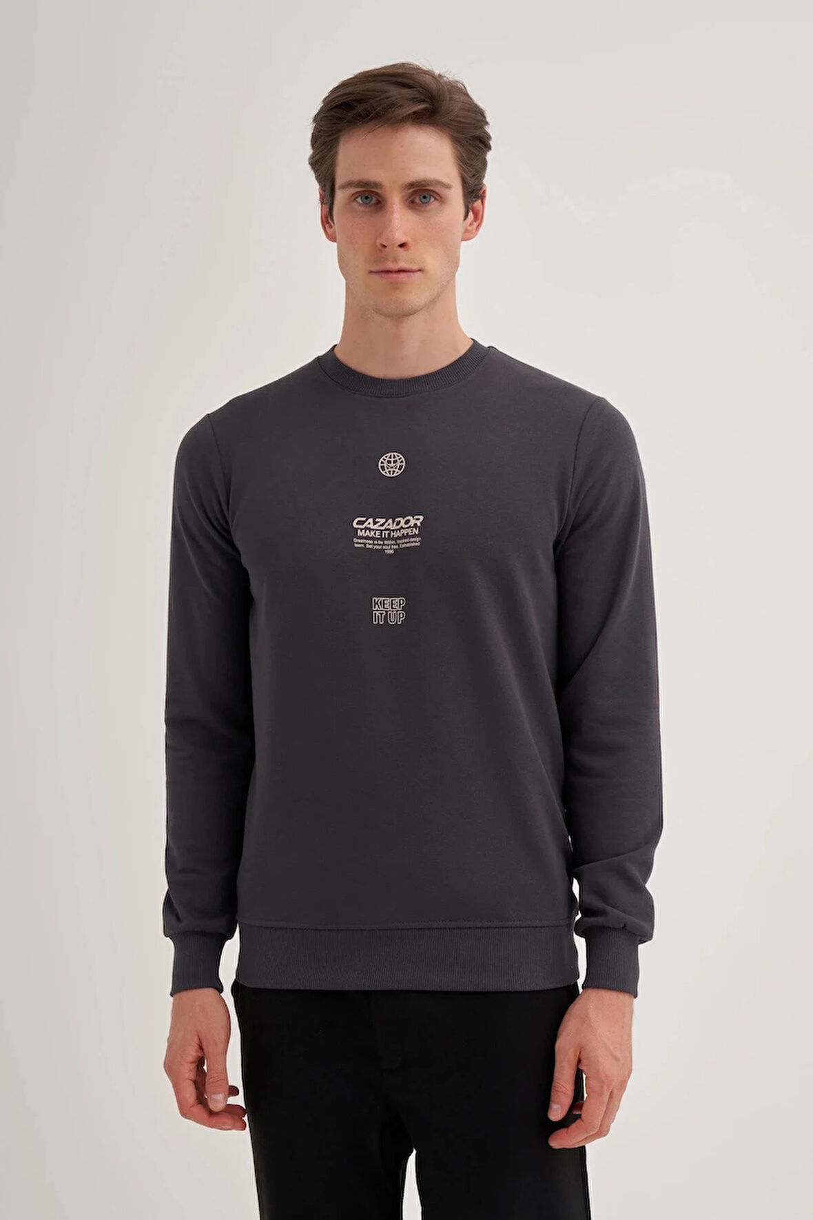 Cazador 3 iplik Erkek Antrasit Sweatshirt 5222