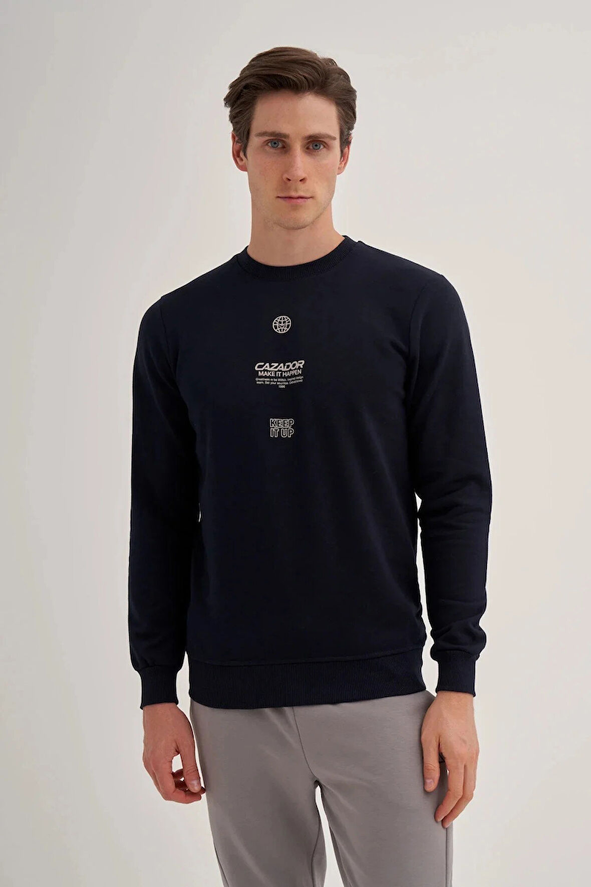 Cazador 3 iplik Erkek Lacivert Sweatshirt 5222